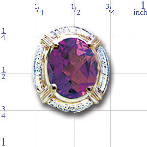 B2164 14K AMETHYST AND DIAMOND SLIDE 